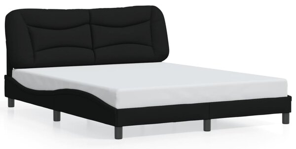 Okvir kreveta s LED-om bez madraca Hvar crni 160x200 cm od tkanine - Crna / 160 x 200 cm