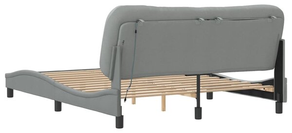 Okvir kreveta s LED-om bez madraca Hvar 160 x 200 cm od tkanine - Siva / 160 x 200 cm