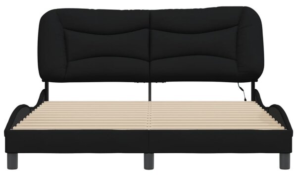 Okvir kreveta s LED-om bez madraca Hvar crni 160x200 cm od tkanine - Crna / 160 x 200 cm
