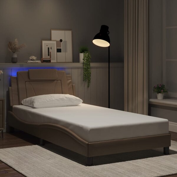 Okvir kreveta Viana s LED-om bez madraca cappuccino 100x200 cm - Smeđa / 100 x 200 cm
