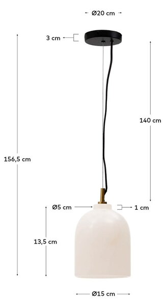 Viseća svjetiljka boje slonovače ø 15 cm Shenli – Kave Home
