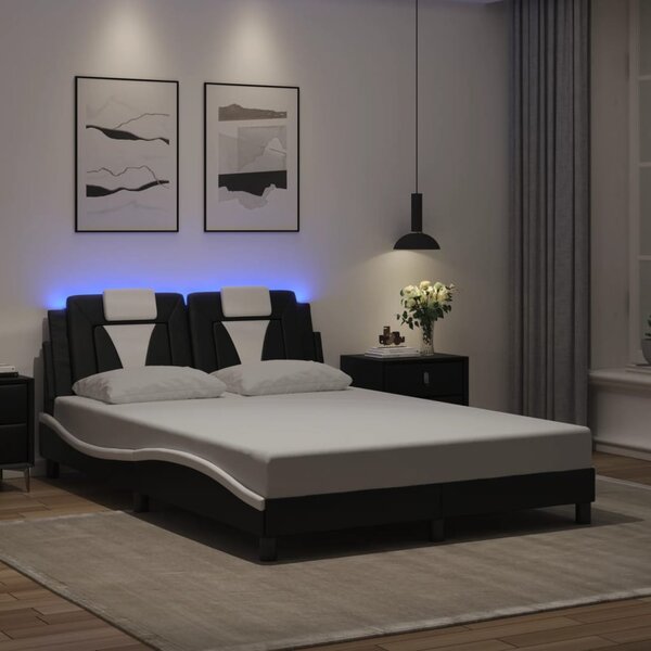 Okvir kreveta Viana s LED-om bez madracacrno-bijeli 120 x 200 cm - Crna / 120 x 200 cm