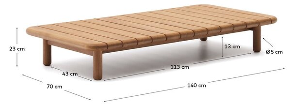 Vrtni stol od masivne tikovine 70x140 cm Turqueta – Kave Home