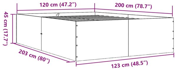 Okvir kreveta boja hrasta sonome 120 x 200 cm konstruirano drvo - Smeđa / 120 x 200 cm