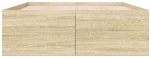 Okvir kreveta boja hrasta sonome 120 x 200 cm konstruirano drvo - Smeđa / 120 x 200 cm