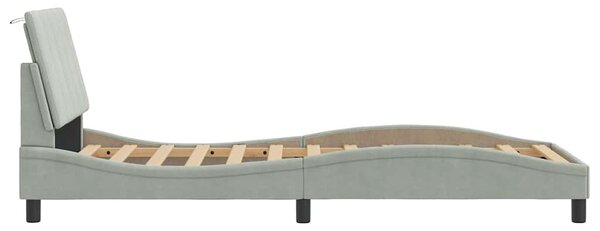 Okvir kreveta bez madraca Hanko svjetlosivi 90x200 cm baršunasti - Siva / 90 x 200 cm