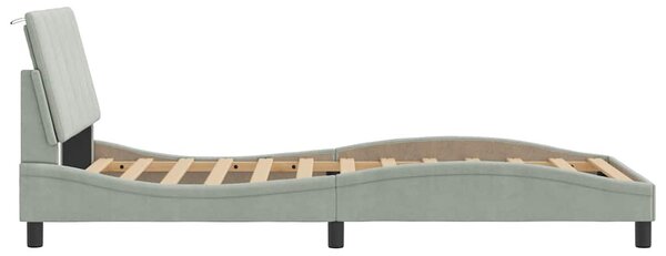 Okvir kreveta bez madraca Hanko svjetlosivi 100x200 cm baršunasti - Siva / 100 x 200 cm