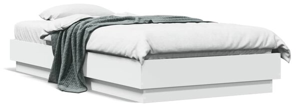 Okvir kreveta s LED svjetlima bijeli 75 x 190 cm - Bijela / 75 x 190 cm