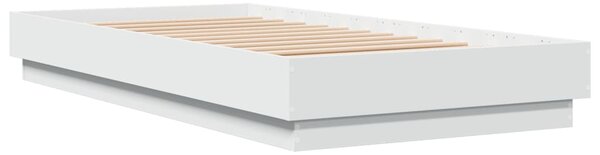 Okvir kreveta s LED svjetlima bijeli 75 x 190 cm - Bijela / 75 x 190 cm