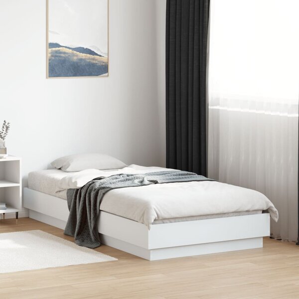 Okvir kreveta s LED svjetlima bijeli 75 x 190 cm - Bijela / 75 x 190 cm