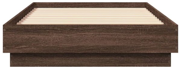Okvir kreveta s LED svjetlima smeđa boja hrasta 75 x 190 cm - Smeđa / 75 x 190 cm