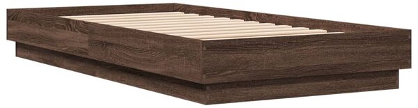 Okvir kreveta s LED svjetlima smeđa boja hrasta 75 x 190 cm - Smeđa / 75 x 190 cm