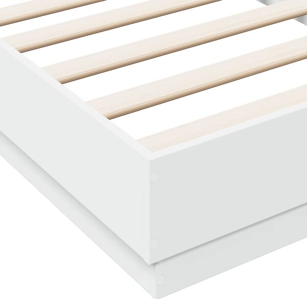 Okvir kreveta s LED svjetlima bijeli 75 x 190 cm - Bijela / 75 x 190 cm