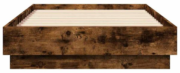 Okvir kreveta s LED svjetlima dimljena boja hrasta 75 x 190 cm - Smeđa / 75 x 190 cm