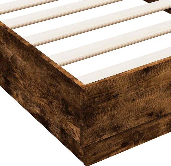 Okvir kreveta s LED svjetlima dimljena boja hrasta 75 x 190 cm - Smeđa / 75 x 190 cm