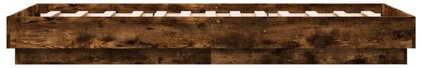 Okvir kreveta s LED svjetlima dimljena boja hrasta 75 x 190 cm - Smeđa / 75 x 190 cm