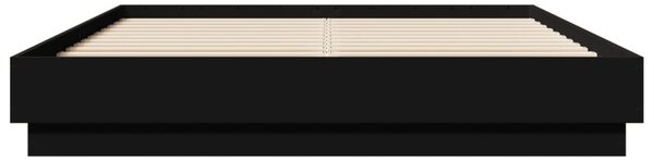 Okvir kreveta s LED svjetlima crni 150 x 200 cm - Crna / 150 x 200 cm