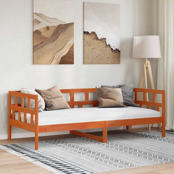 Dnevni krevet bez madraca voštano smeđi 90 x 200 cm od borovine - Smeđa / 90 x 200 cm