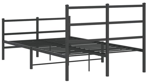 Metalni okvir kreveta s uzglavljem i podnožjem crni 120x190 cm - Crna / 120 x 190 cm