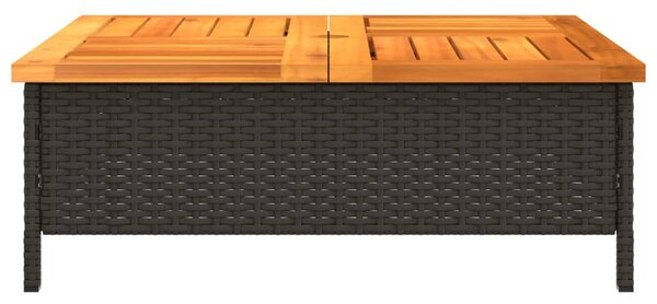 Vrtni stol crni 70 x 70 x 25 cm od ratana i bagremovog drva - Crna / N/A