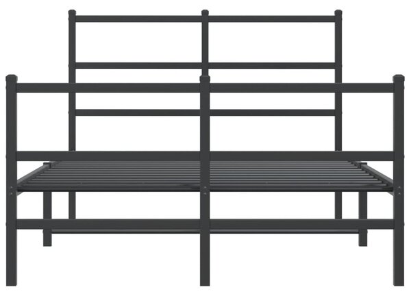 Metalni okvir kreveta s uzglavljem i podnožjem crni 120x190 cm - Crna / 120 x 190 cm