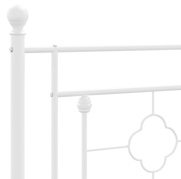 Metalni okvir kreveta uzglavlje i podnožje bijeli 80x200 cm - Bijela / 80 x 200 cm