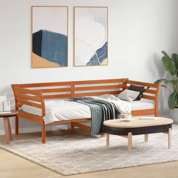 Dnevni krevet bez madraca voštano smeđi 75x190 cm borovine - Smeđa / 75 x 190 cm