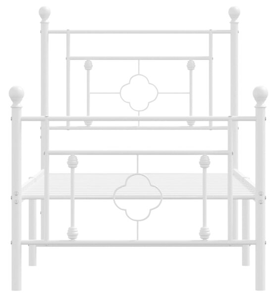 Metalni okvir kreveta uzglavlje i podnožje bijeli 80x200 cm - Bijela / 80 x 200 cm