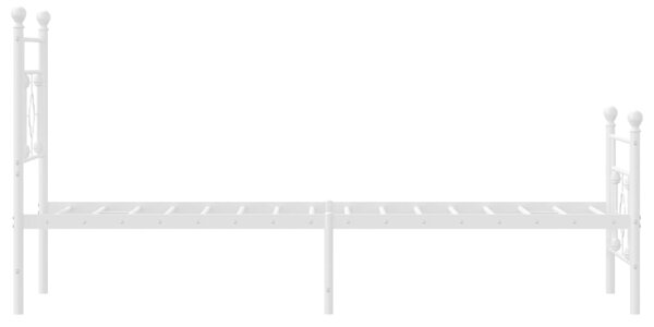 Metalni okvir kreveta uzglavlje i podnožje bijeli 80x200 cm - Bijela / 80 x 200 cm