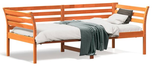 Dnevni krevet bez madraca voštano smeđi 75x190 cm borovine - Smeđa / 75 x 190 cm