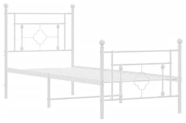 Metalni okvir kreveta uzglavlje i podnožje bijeli 80x200 cm - Bijela / 80 x 200 cm