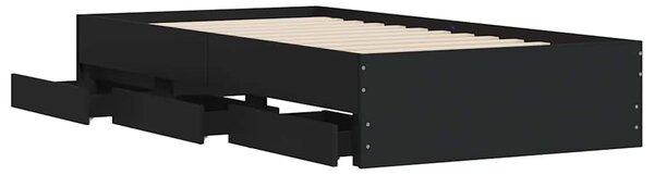 Okvir kreveta s ladicama crni 90 x 190 cm konstruirano drvo - Crna / 90 x 190 cm