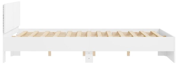 Okvir kreveta s uzglavljem i LED bijeli 160 x 200 cm - Bijela / 160 x 200 cm