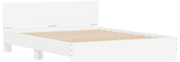 Okvir kreveta s uzglavljem i LED bijeli 160 x 200 cm - Bijela / 160 x 200 cm