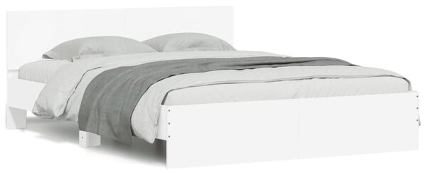 Okvir kreveta s uzglavljem i LED bijeli 160 x 200 cm - Bijela / 160 x 200 cm