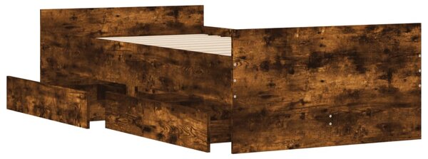 Okvir kreveta s ladicama boja dimljenog hrasta 90x200 cm - Smeđa / 90 x 200 cm