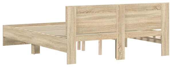 Okvir kreveta s uzglavljem boja hrasta 150x200 cm - Smeđa / 150 x 200 cm