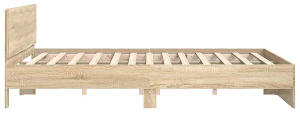 Okvir kreveta s uzglavljem boja hrasta 150x200 cm - Smeđa / 150 x 200 cm