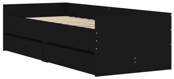 Okvir kreveta s ladicama crni 100 x 200 cm - Crna / 100 x 200 cm