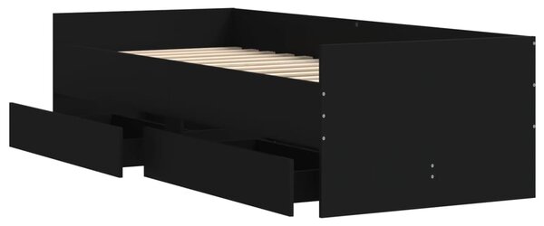Okvir kreveta s ladicama crni 100 x 200 cm - Crna / 100 x 200 cm