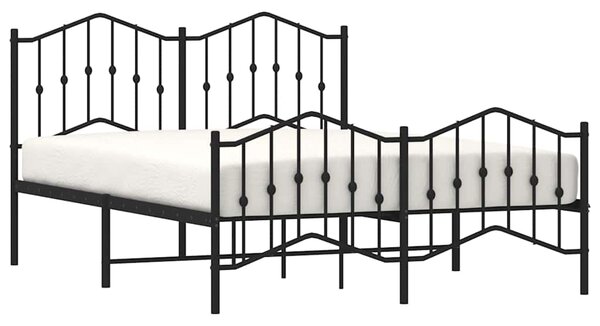 Metalni okvir kreveta s uzglavljem i podnožjem crni 135x190 cm - Crna / 135 x 190 cm