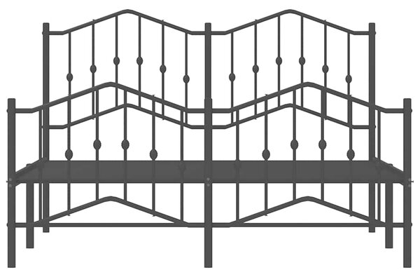 Metalni okvir kreveta s uzglavljem i podnožjem crni 135x190 cm - Crna / 135 x 190 cm