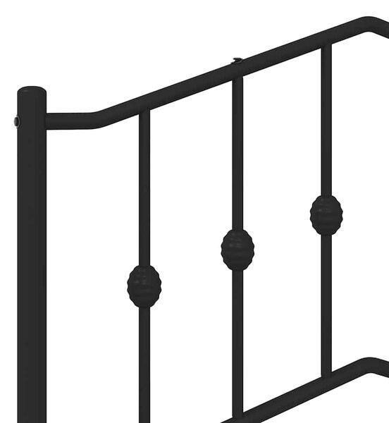 Metalni okvir kreveta s uzglavljem i podnožjem crni 135x190 cm - Crna / 135 x 190 cm