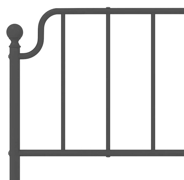 Metalni okvir kreveta s uzglavljem i podnožjem crni 193x203 cm - Crna / 193 x 203 cm