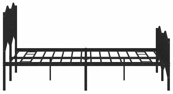 Metalni okvir kreveta s uzglavljem i podnožjem crni 135x190 cm - Crna / 135 x 190 cm