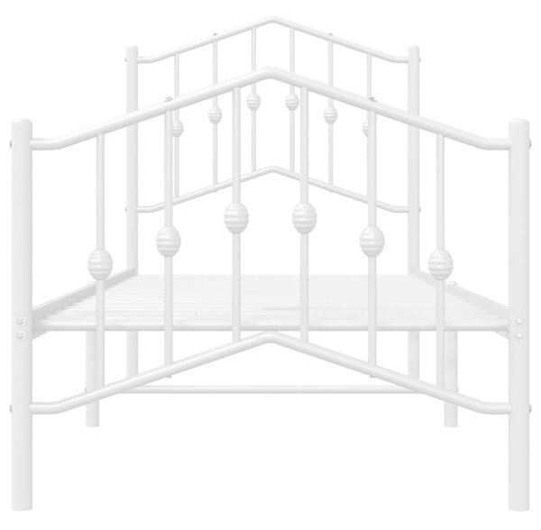 Metalni okvir kreveta s uzglavljem i podnožjem bijeli 75x190 cm - Bijela / 75 x 190 cm