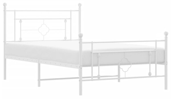 Metalni okvir kreveta uzglavlje i podnožje bijeli 107x203 cm - Bijela / 107 x 203 cm