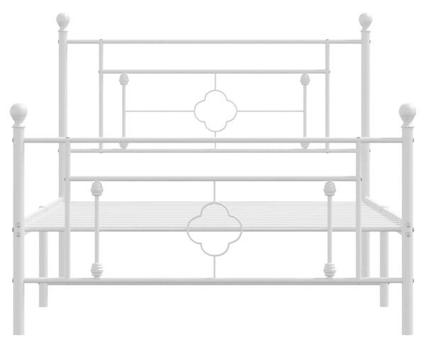 Metalni okvir kreveta uzglavlje i podnožje bijeli 107x203 cm - Bijela / 107 x 203 cm