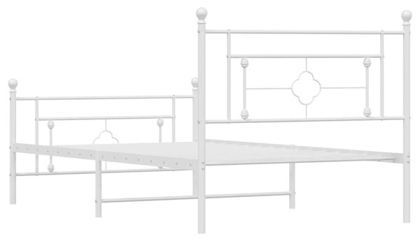 Metalni okvir kreveta uzglavlje i podnožje bijeli 107x203 cm - Bijela / 107 x 203 cm