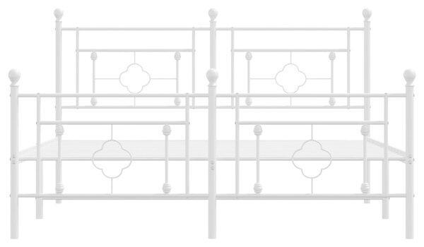 Metalni okvir kreveta uzglavlje i podnožje bijeli 160x200 cm - Bijela / 160 x 200 cm